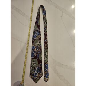Mario Valentino Men's Floral Pattern Necktie Formal Tie 90s Vintage Premium Tie
